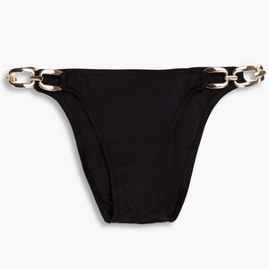 Melissa Odabash Black Bikini Bottom with Gold Chain accents